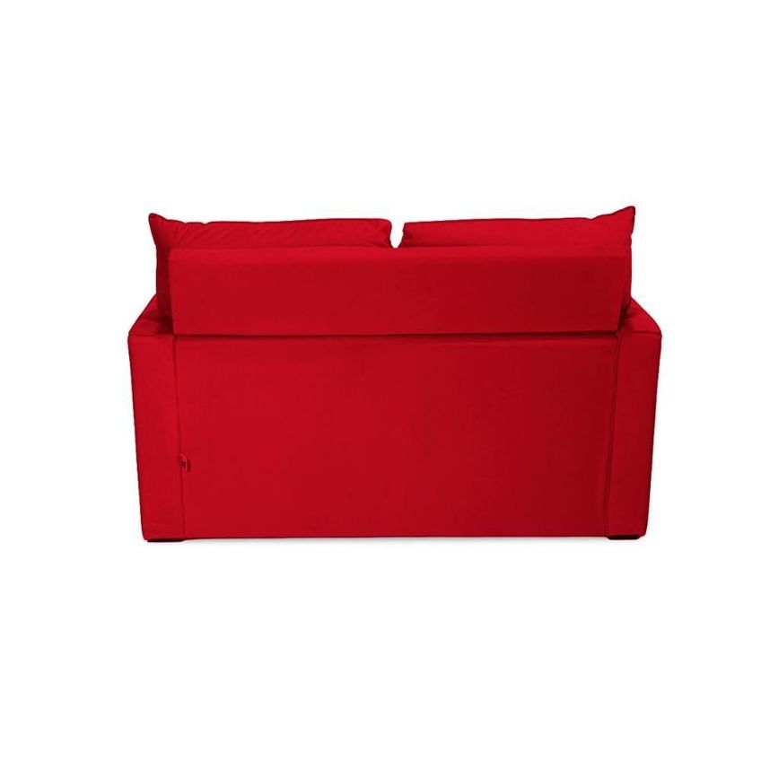 Sofá Mobi 2 Lugares Fixo 150cm Vermelho Suede Para Ambientes Pequenos Herrero - imagem 3