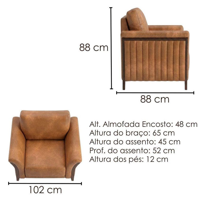Poltrona Decorativa Royal Base Madeira Courino Com Cintas Elásticas Espuma D26 Tcs 727 Moll Milani - imagem 3