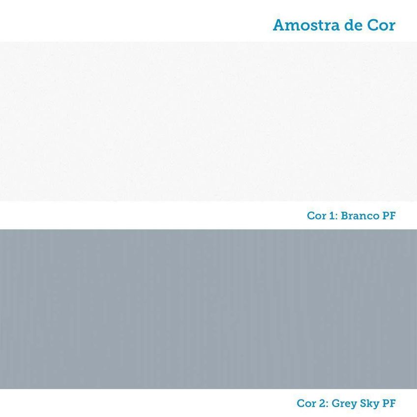 Guarda Roupa Casal Alpes 3 Portas 4 Gavetas MDP Branco PF-Grey Sky PF Luciane Móveis 132cm - imagem 3