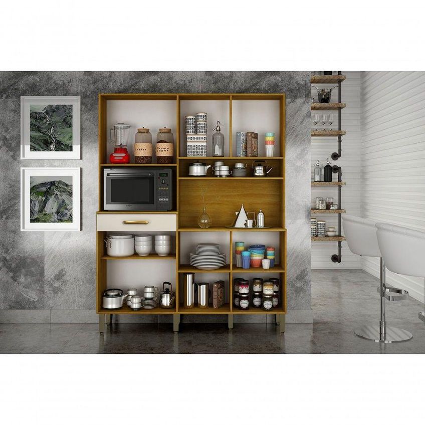 Cozinha Compacta Pratic 7 Portas 1 Gaveta MDF-MDP 158cm CHF Móveis - imagem 3