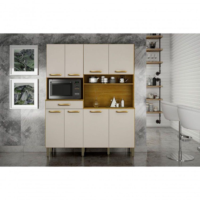 Cozinha Compacta Pratic 7 Portas 1 Gaveta MDF-MDP 158cm CHF Móveis - imagem 4