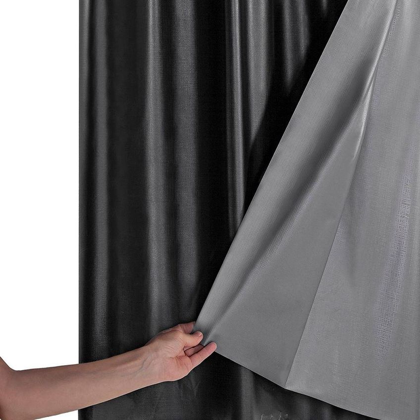 Cortina Daily Blackout PVC com Voil 2,80m x 1,80m Poliéster para Sala Preto Casa Scarpa - imagem 4