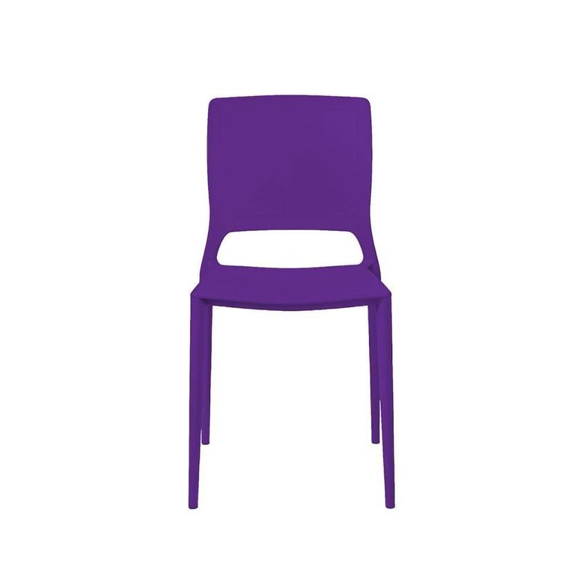Cadeira Empilhável Urano Polipropileno Assento Fixo Roxo Acrilys - imagem 3
