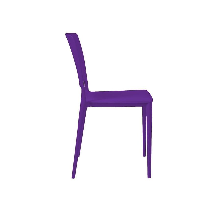 Cadeira Empilhável Urano Polipropileno Assento Fixo Roxo Acrilys - imagem 4
