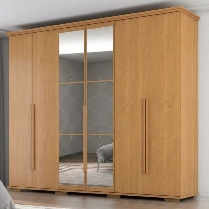 Guarda Roupa Casal 6 Portas Com Espelho Rest 273 Cm Cinamomo Zanz - imagem 2