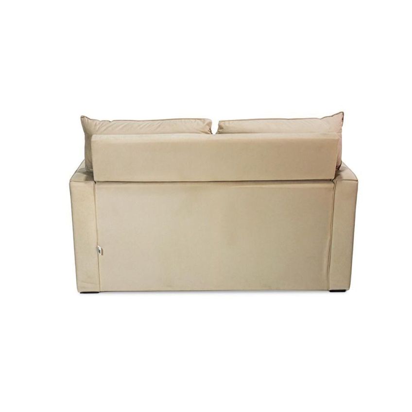 Sofá Mobi 2 Lugares Fixo 150cm Bege Suede Pequeno Para Sala Moderno Herrero - imagem 4
