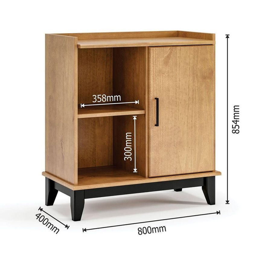 Kit Buffet E Aparador Noble Rústico 1 Porta 3 Gavetas Madeira Maciça 133cm Mpo Móveis - imagem 4