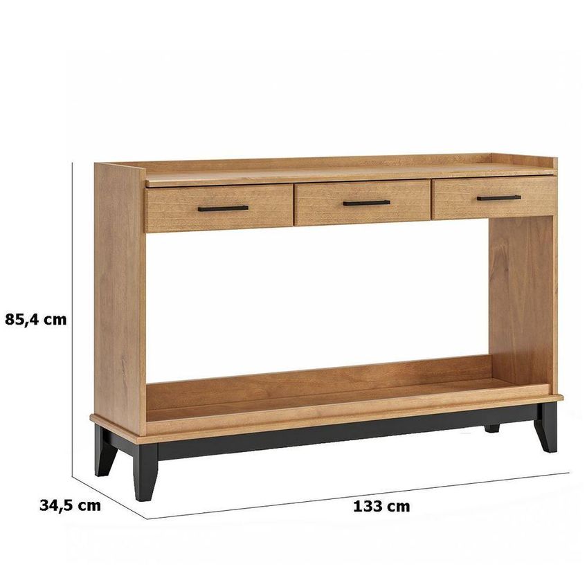 Kit Buffet E Aparador Noble Rústico 1 Porta 3 Gavetas Madeira Maciça 133cm Mpo Móveis - imagem 5