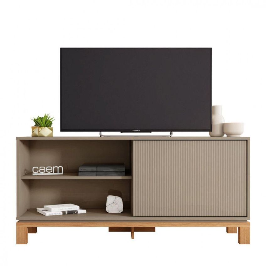 Rack Para TV Mondrian 1.3 Até 55 Polegadas MDP MDF Sued MR-Freijo Caemmun Móveis - imagem 2