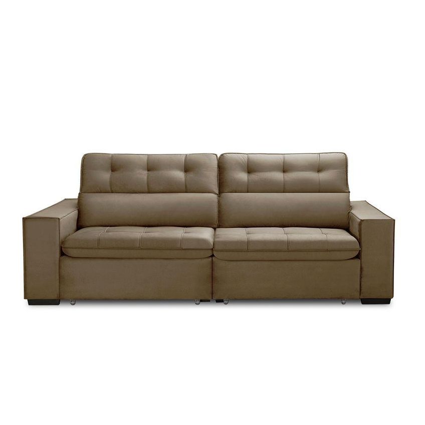 Sofá Com Chaise Victória 2 Lugares Retrátil E Reclinável 270cm Café Lansof Brasil - imagem 3