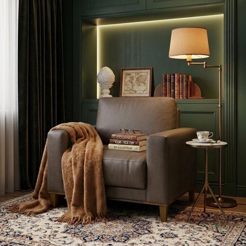 Poltrona Decorativa Oásis Couro Sintético Assento D26 Pés Madeira Milani Movelaria - imagem 3