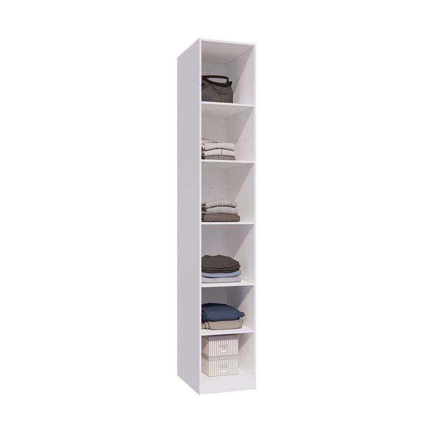 Guarda Roupa Modulado Essenza 5 Prateleiras Mdf Mdp Branco 40,5cm Luciane Móveis - imagem 3