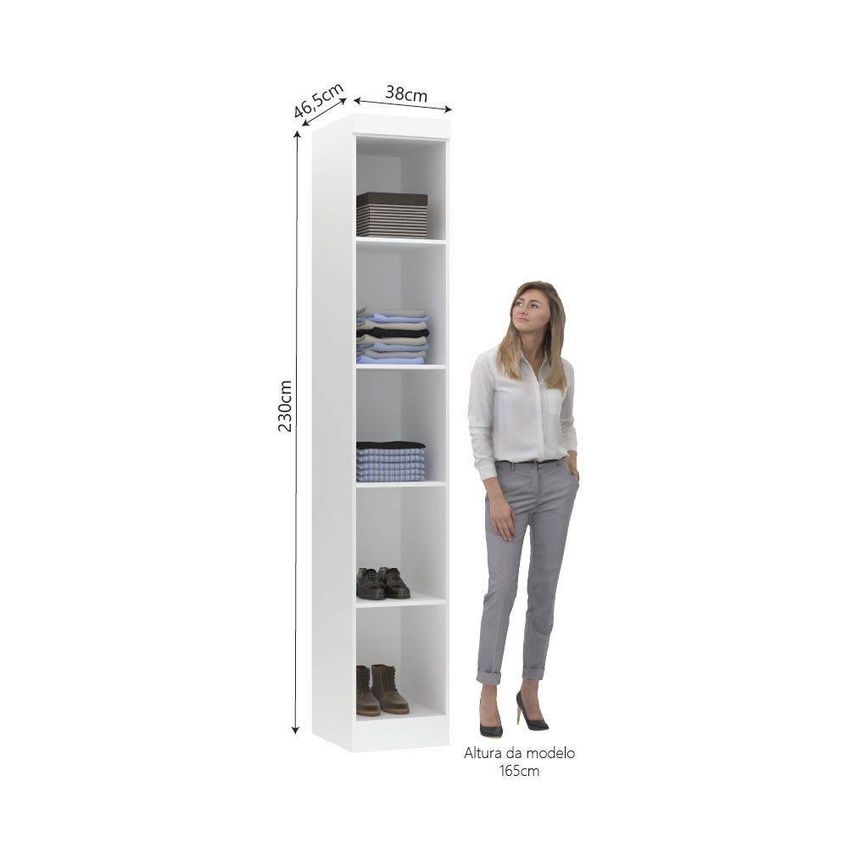 Guarda Roupa Modulado Alpes 1 Porta De Bater Mdp Branco Pf Luciane Móveis 38cm - imagem 3