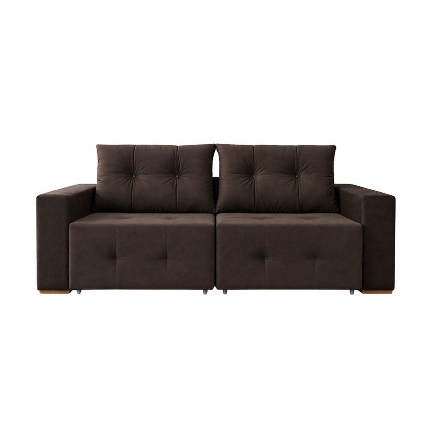 Sofá Com Chaise Hawai 2 Lugares Retrátil E Reclinável 180cm Marrom - imagem 3