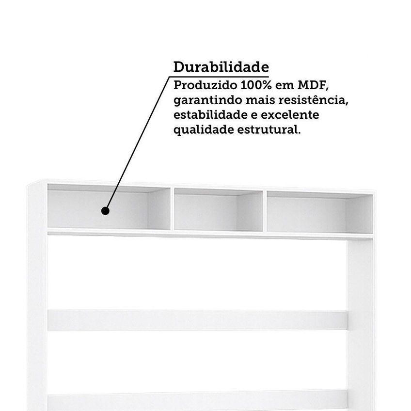 Nicho Para Embutir Essenza Sem Porta Sem Gavetas MDF 15mm 165cm Branco - imagem 4