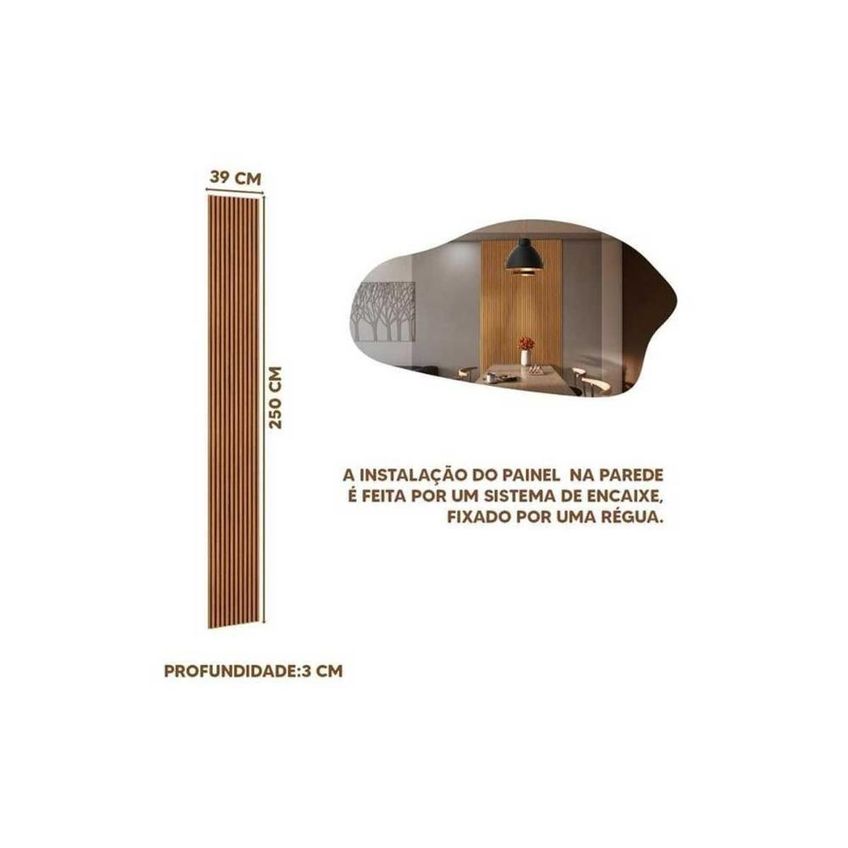 Painel Ripado Modular Parede Lavabo 39cm MDF-MDP Fosco Cinza Gris Linea Brasil - imagem 3