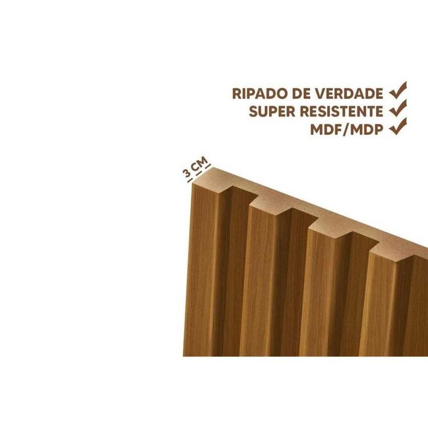 Painel Ripado Modular Parede Lavabo 39cm MDF-MDP Fosco Cinza Gris Linea Brasil - imagem 4