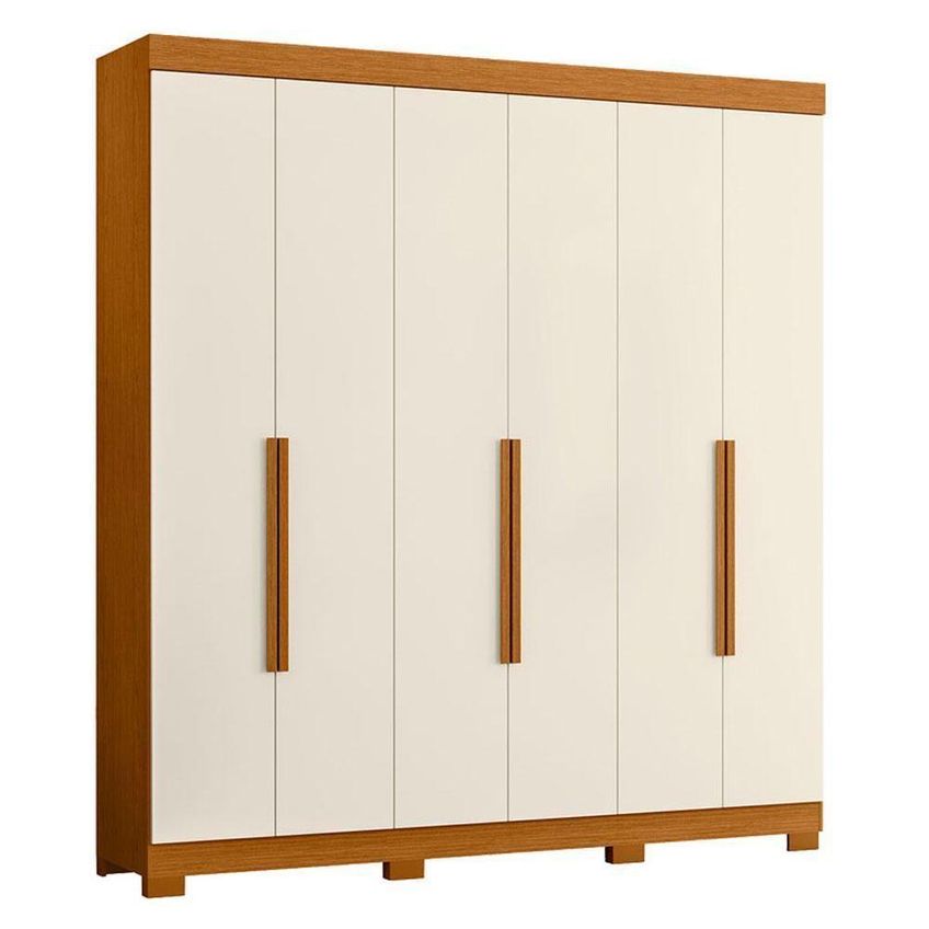 Guarda Roupa Casal Vinci 6 Portas De Bater Com Cômoda Verona 8 Gavetas Cinamomo Off White Albatroz - imagem 3