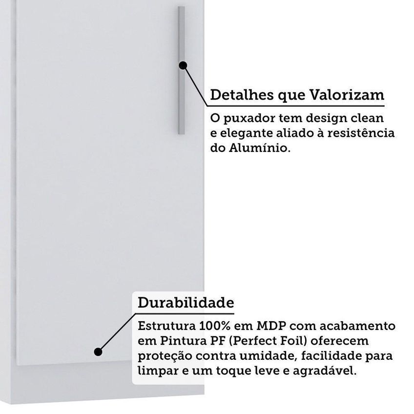 Guarda Roupa Sapateira Alpes 1 Porta Bater Mdp Branco Pf Luciane Móveis 50cm - imagem 3