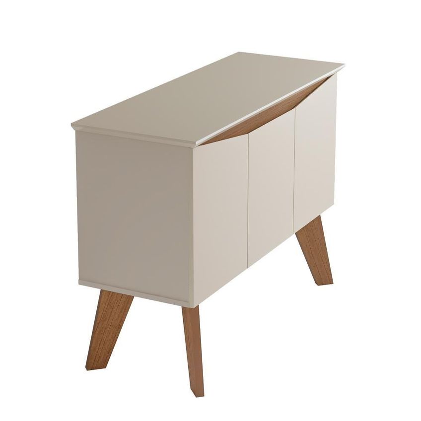 Buffet Oásis Moderno 3 Portas 3 Prateleiras MDF-MDP 110cm Cinamomo E Off White - imagem 4