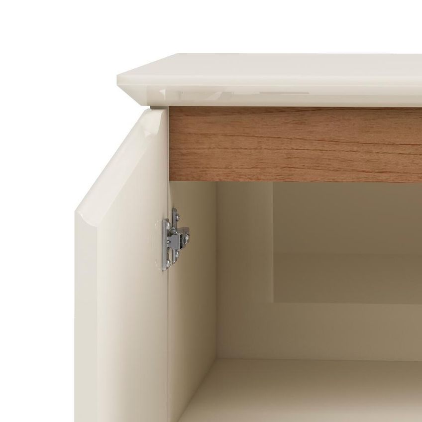 Buffet Oásis Moderno 3 Portas 3 Prateleiras MDF-MDP 110cm Cinamomo E Off White - imagem 5