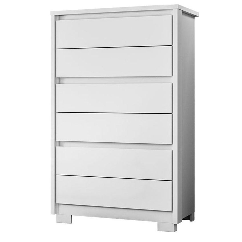 Guarda Roupa Solteiro Com Cômoda Unno 4 Portas De Bater Com Espelho 4 Gavetas Mdp Branco Albatroz - imagem 3