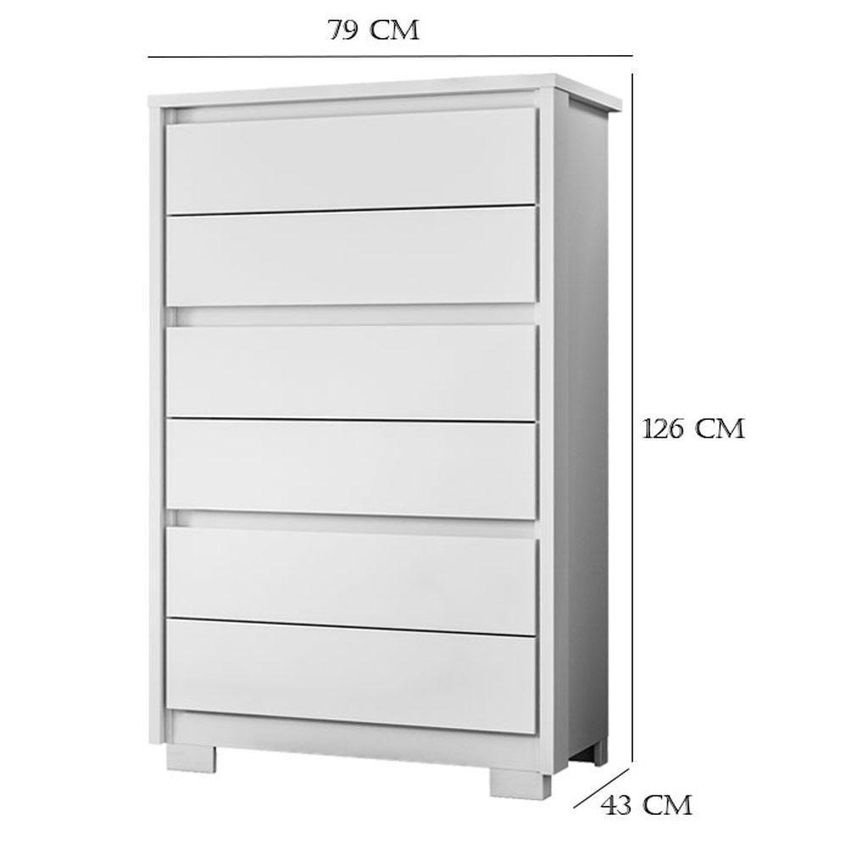 Guarda Roupa Solteiro Com Cômoda Unno 4 Portas De Bater Com Espelho 4 Gavetas Mdp Branco Albatroz - imagem 5