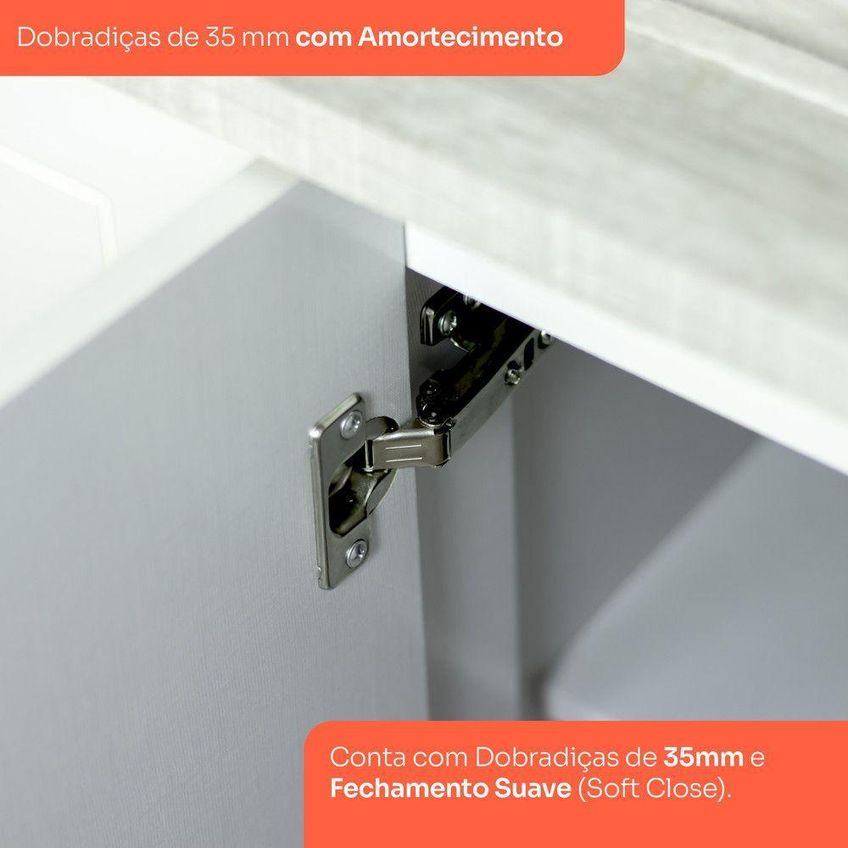 Cristaleira Amy Casa 812 1 Porta 5 Prateleiras Mdf-mdp Branco 50cm Casa 812 - imagem 3