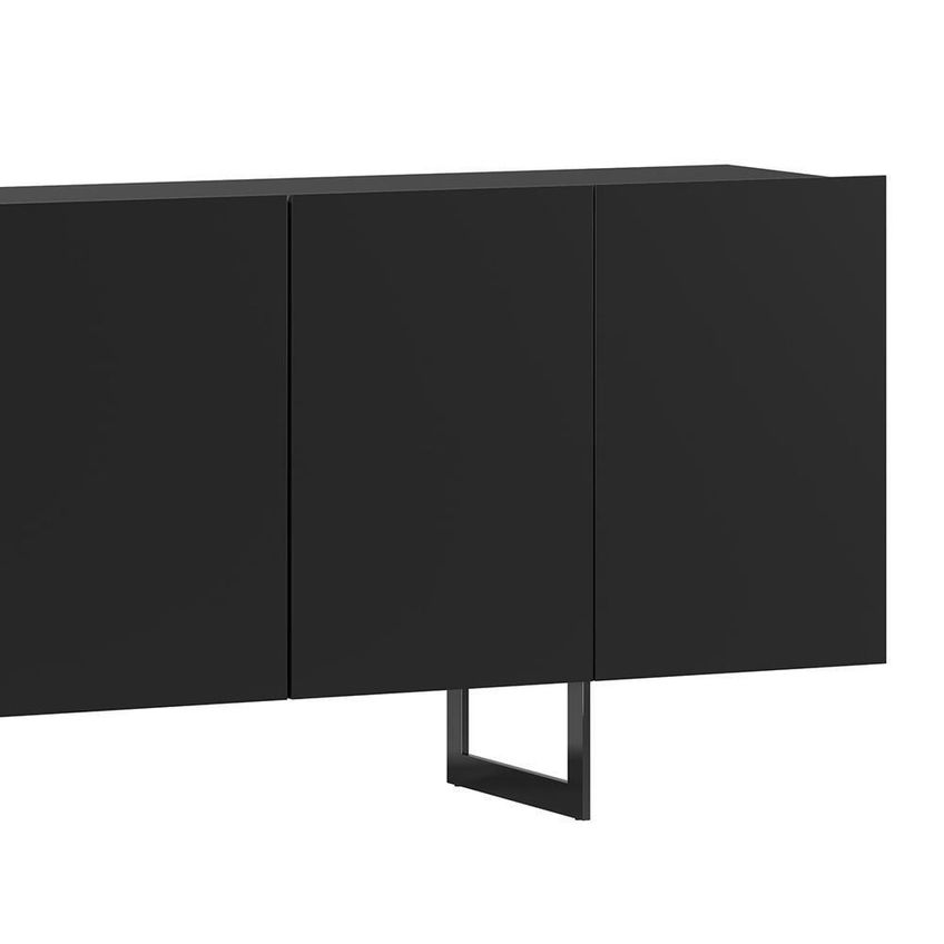 Buffet Aparador Melun N02 Contemporâneo 4 Portas MDF 160cm Preto MPOzenato - imagem 3