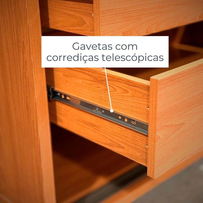 Guarda Roupa Casal Veronese 6 Portas De Bater 4 Gavetas Mdf-mdp Cumaru Madetec Móveis 230cm - imagem 3