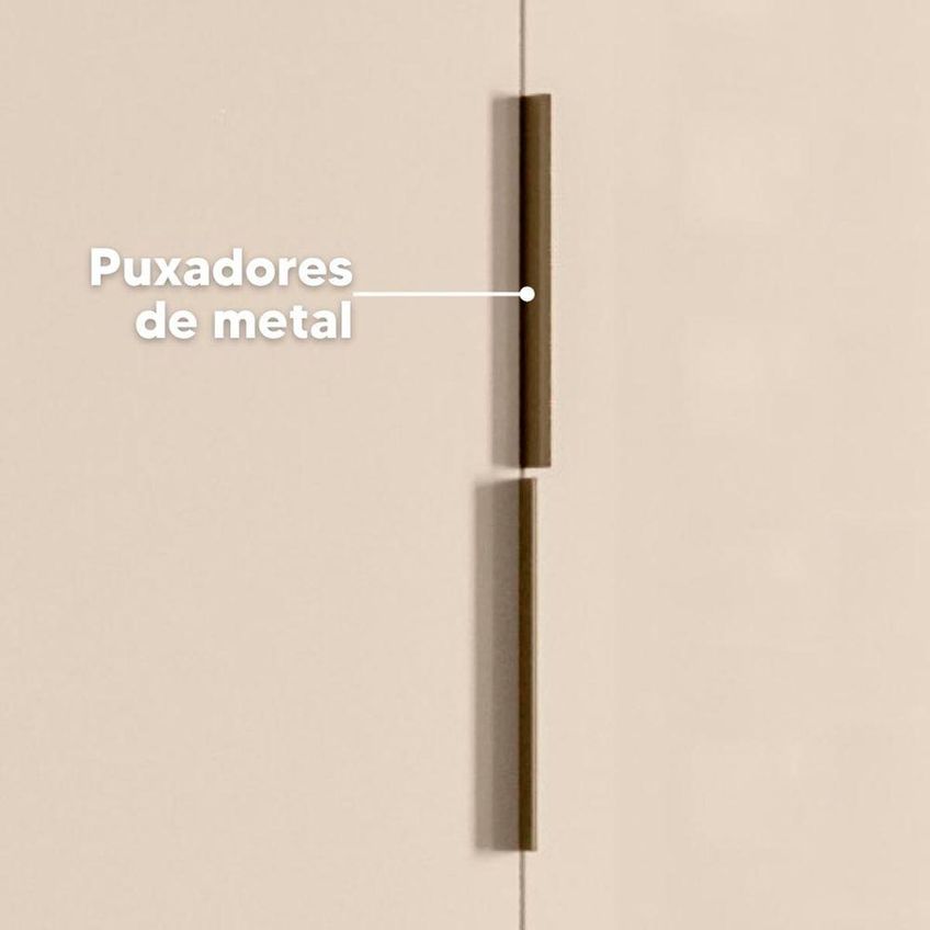 Guarda Roupa Casal Matisse 6 Portas De Bater 4 Gavetas Mdf-mdp Com Espelhos Cinamomo - Off White - imagem 3