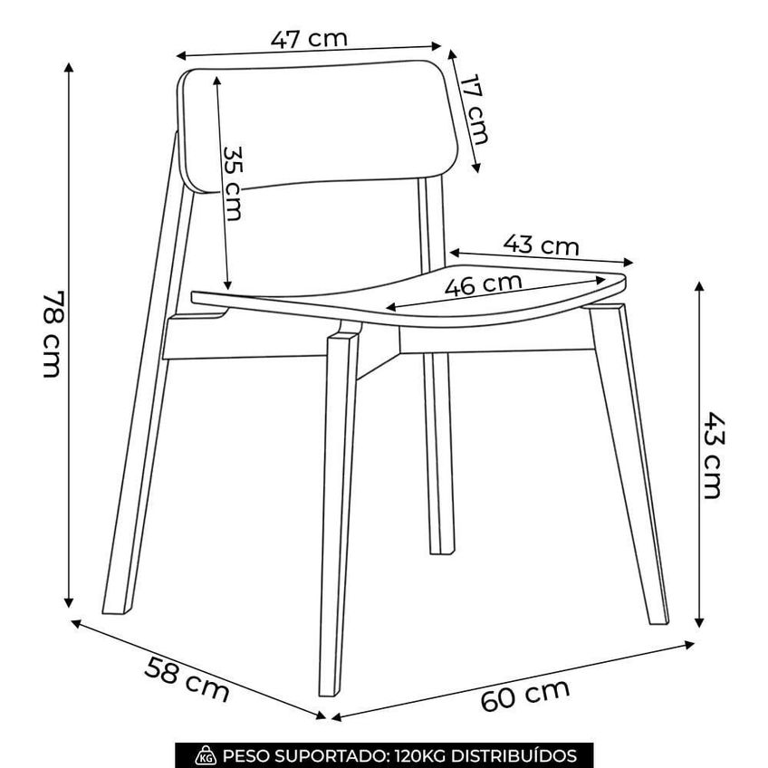 Cadeira Floris Com Estrutura Em Madeira Maciça Revestida Em Madeira Marrom Mpozenato - imagem 5