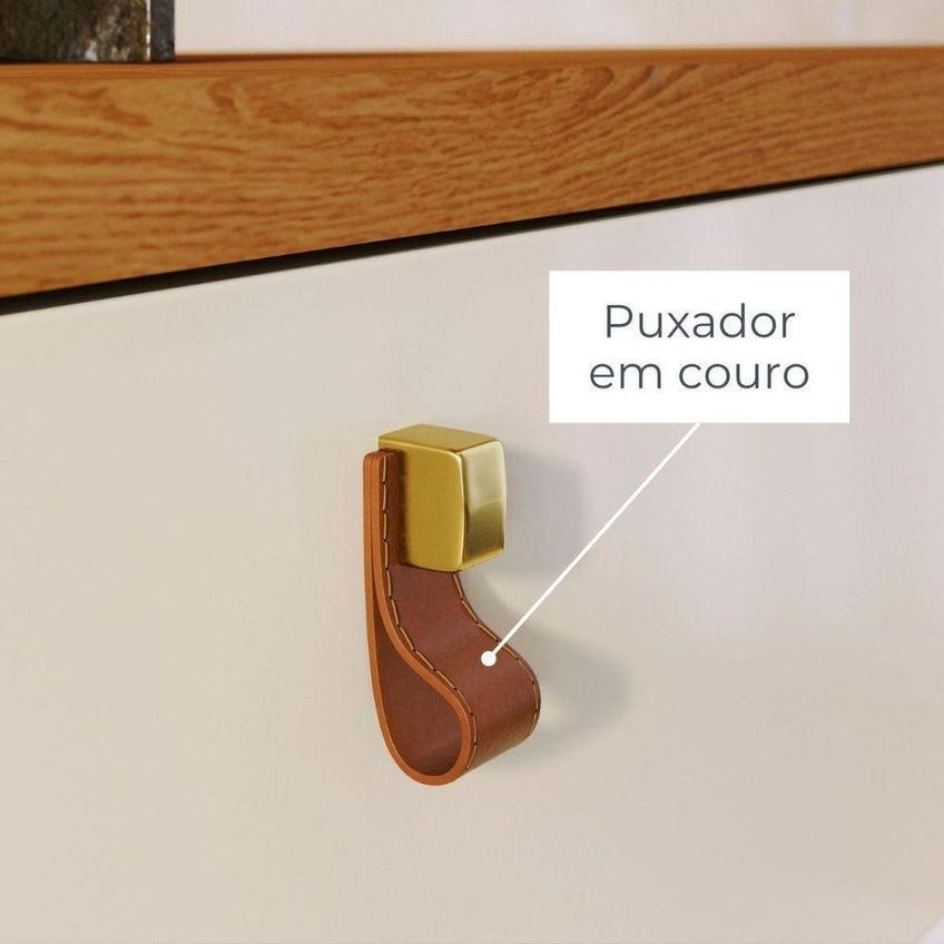 Painel Suspenso Íris Para Tv Até 55" 141cm Mdp E Mdf Cinamomo E Off White Madetec Móveis - imagem 5