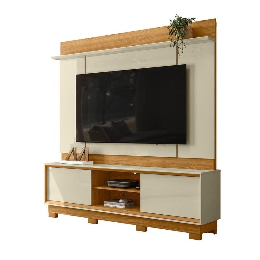 Home Theater Siena Para TV Até 75" 183,5cm MDP Cumaru E Opala Madetec Móveis - imagem 3