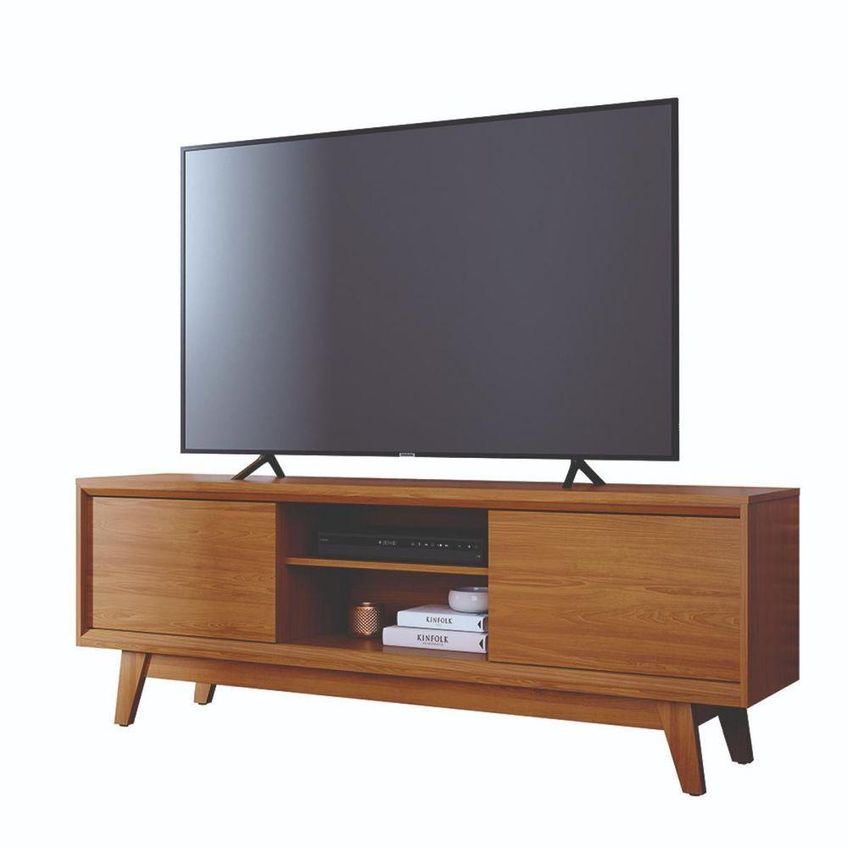 Bancada Para TV Atlas 70" 164cm MDP Portas Deslizantes Cumaru Madetec Móveis - imagem 2