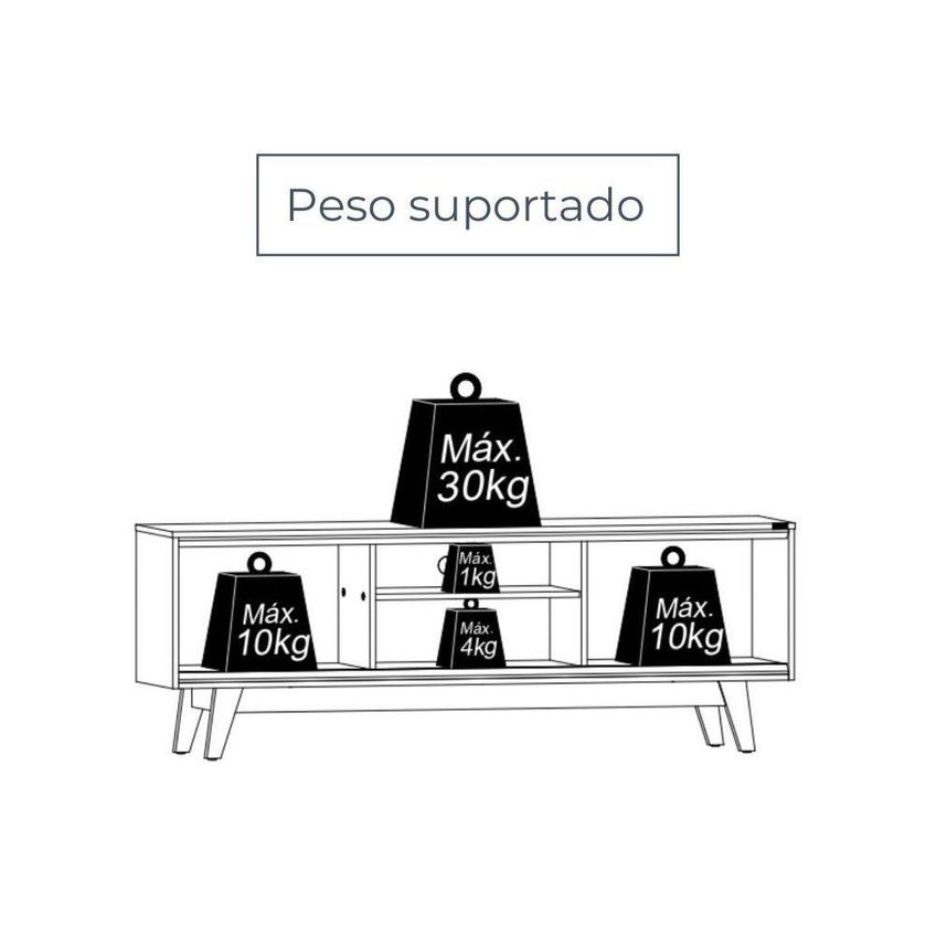 Bancada Para TV Atlas 70" 164cm MDP Portas Deslizantes Cumaru Madetec Móveis - imagem 3