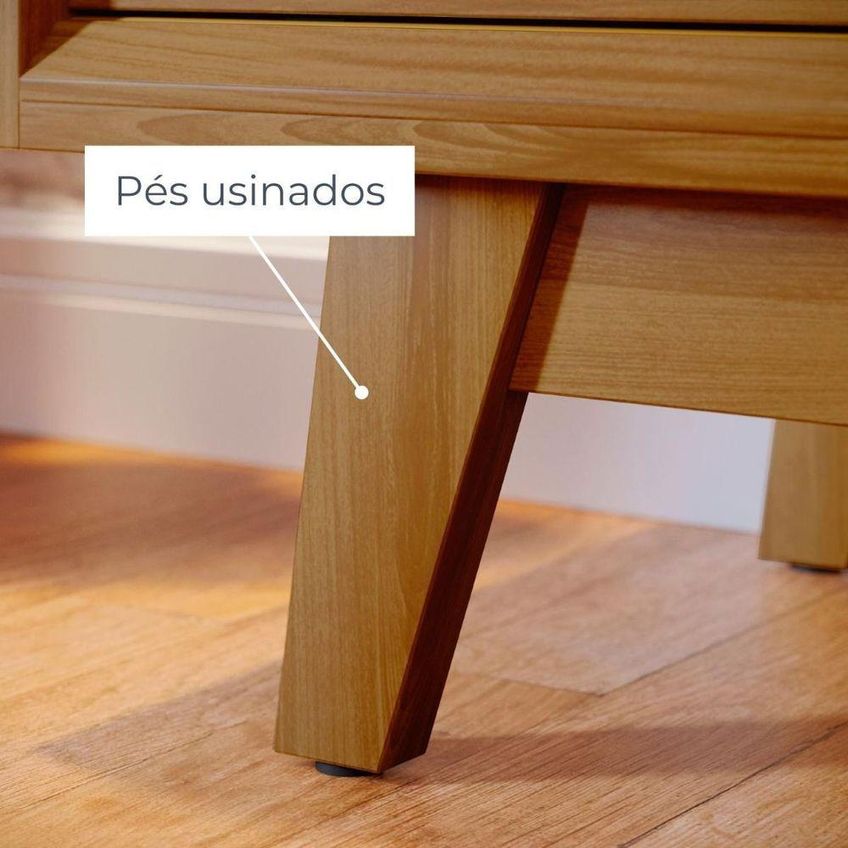 Bancada Para TV Atlas 70" 164cm MDP Portas Deslizantes Cumaru Madetec Móveis - imagem 4