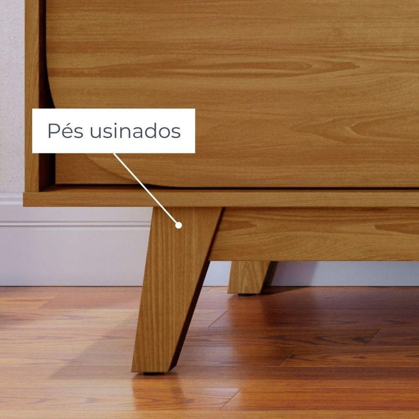 Bancada Para TV Selene 75" 200cm MDP Com 3 Gavetas Cumaru - imagem 3