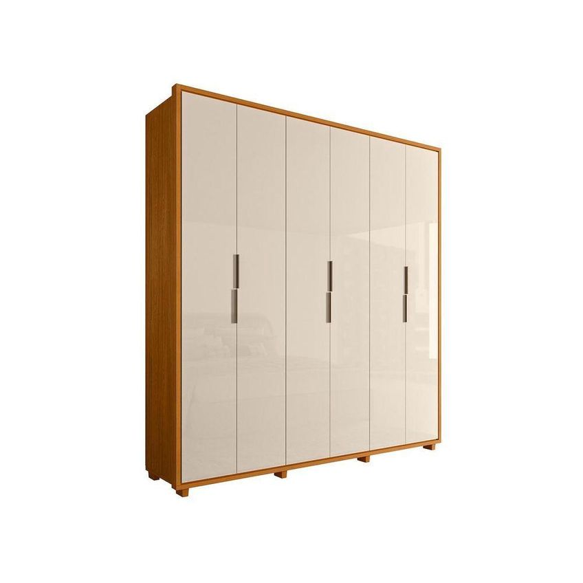 Guarda Roupa Casal Matisse 6 Portas De Bater 4 Gavetas Mdf-mdp Cinamomo E Off White Madetec Móveis - imagem 5