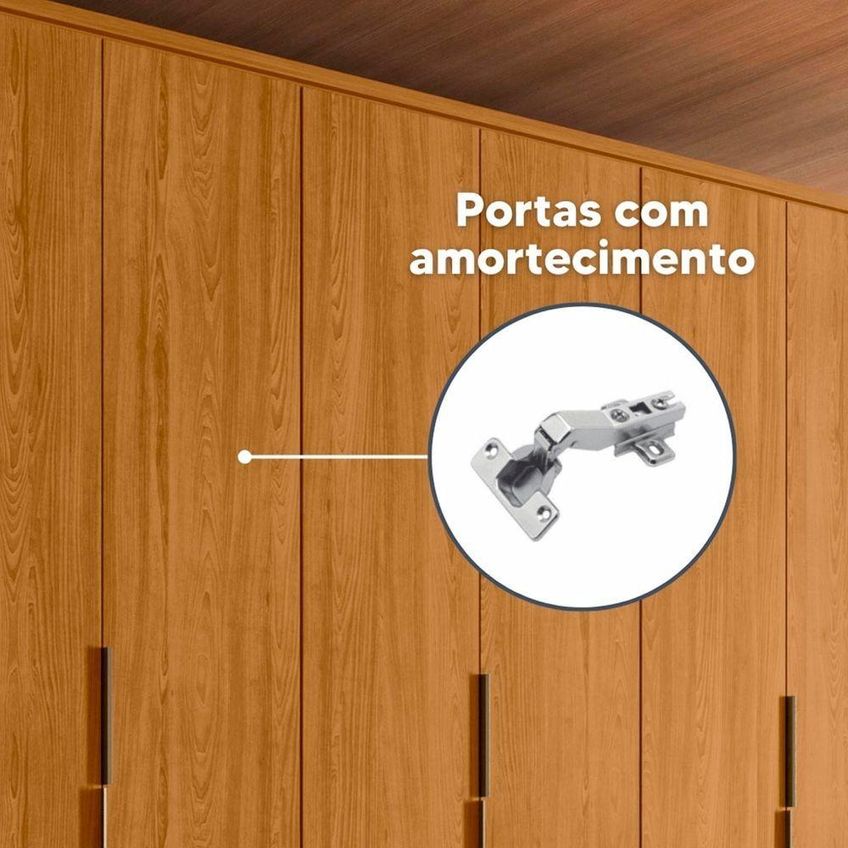 Guarda Roupa Casal Matisse 6 Portas De Giro 4 Gavetas MDF-MDP Cumaru Madetec Móveis - imagem 3