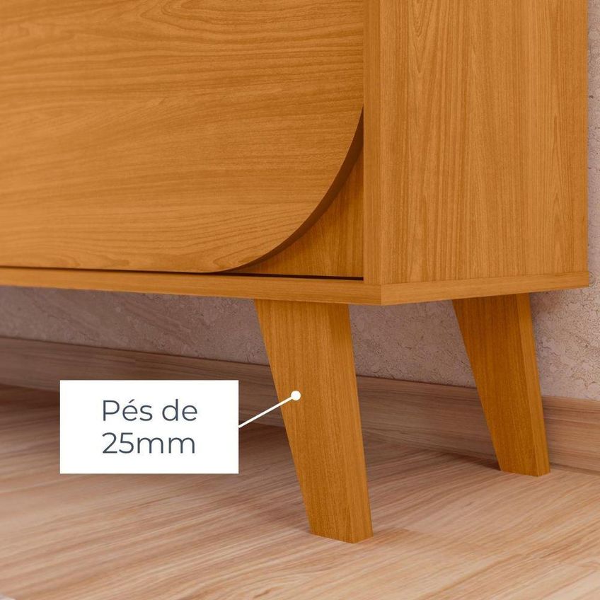 Rack Bancada Com Painel Para TV Até 65 Duna 182cm MDP Cinamomo Madetec Móveis - imagem 2