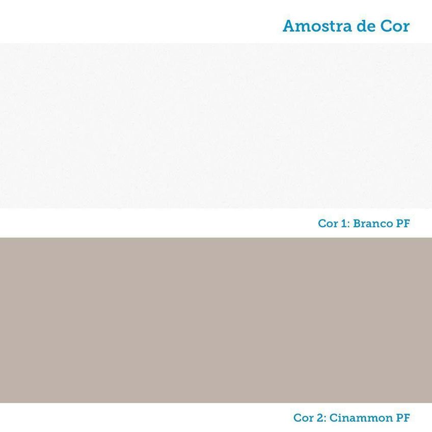 Guarda Roupa Casal Alpes 3 Portas De Bater 4 Gavetas MDP Branco PF-Cinammon PF 132cm - imagem 3