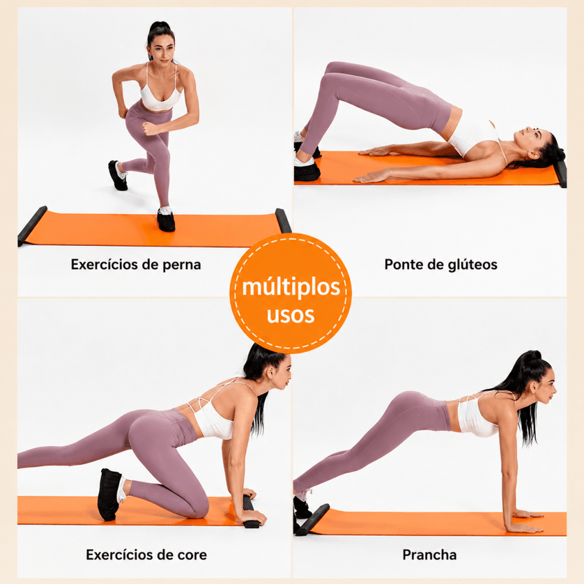 Tapete Slide Board Deslizante 50x200cm Com Sapatilhas Para Exercícios (preto) - imagem 5