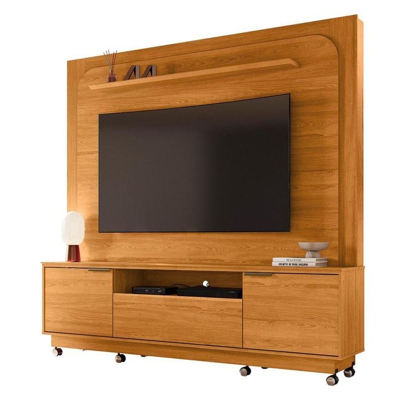 Home Theater Nilo Para TV Até 75" 200cm MDP Com Gaveta Cinamomo Madetec Móveis - imagem 4