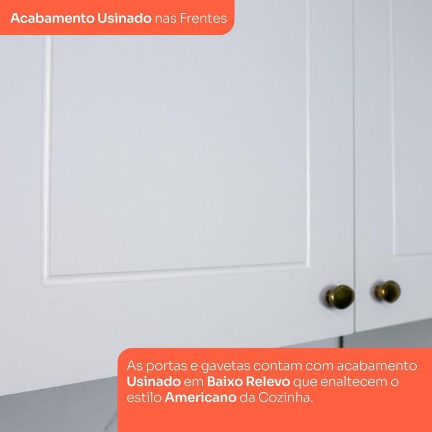Cozinha Compacta Amy Casa 812 3 Portas 5 Gavetas MDF 191,5cm Branco Casa 812 - imagem 3