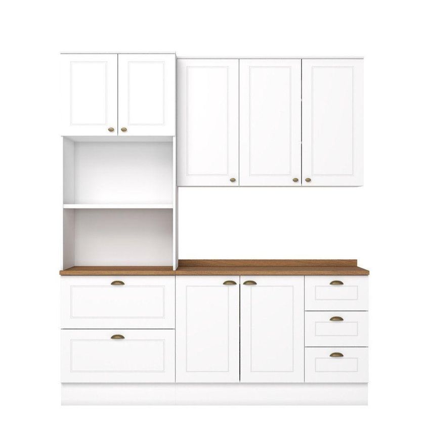 Cozinha Compacta Amy Casa 812 3 Portas 5 Gavetas MDF 191,5cm Branco Casa 812 - imagem 4