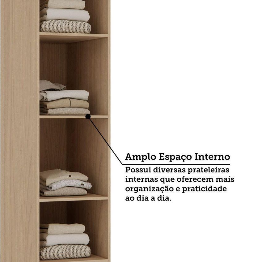 Guarda Roupa Closet Essenza 5 Prateleiras MDF MDP Fosco Carvalho Andorra 40,5cm Luciane Móveis - imagem 5