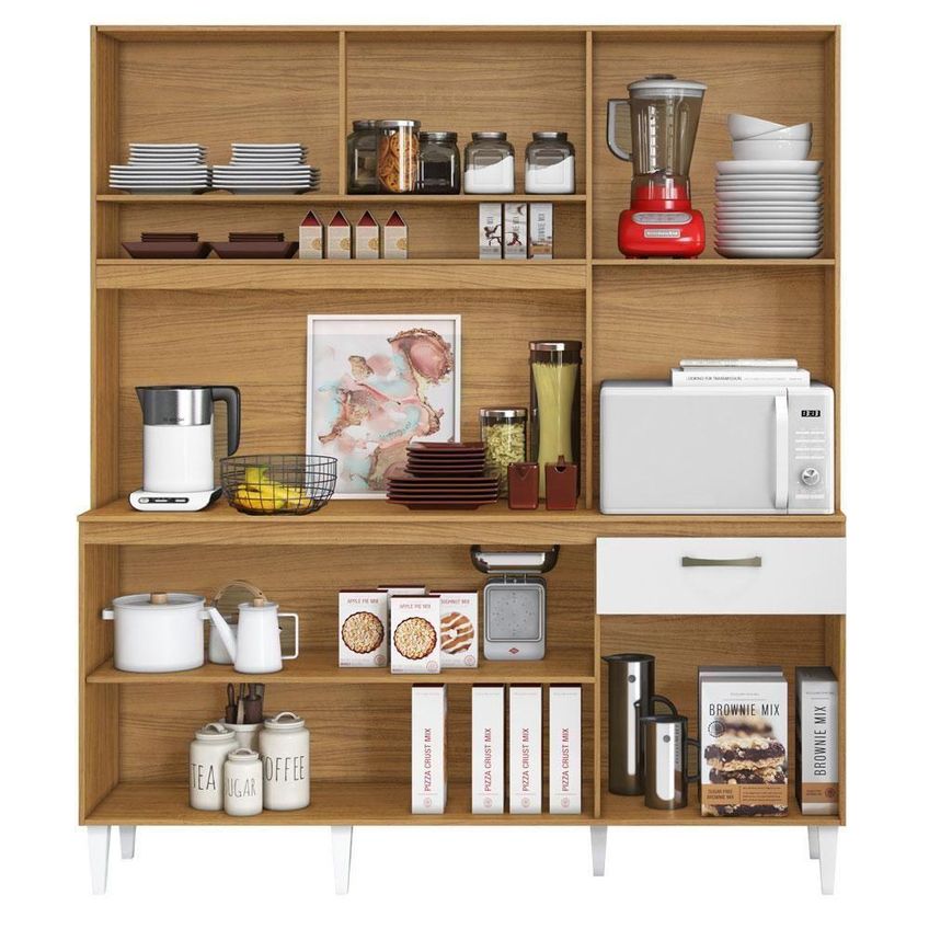 Kit Cozinha Compacta Siena 2000446 6 Portas 1 Gaveta Mdp Mdf 160cm Aramóveis - imagem 5