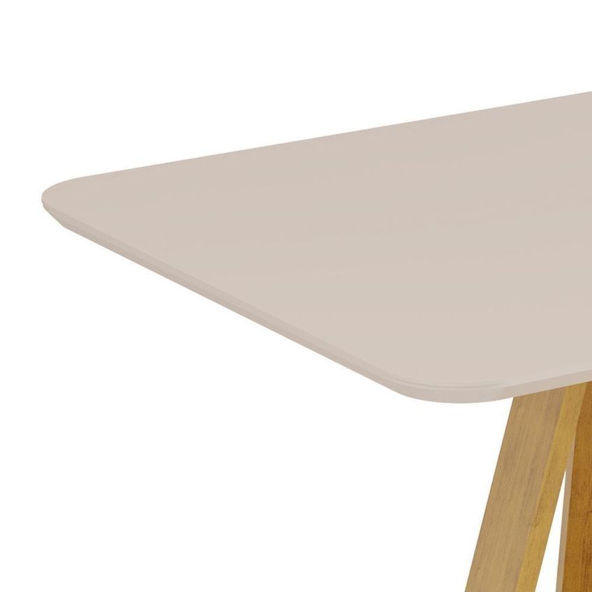 Conjunto De Jantar Mesa Kiara 120 4 Lugares Tampo De Vidro Cedro Off White Com Cadeiras Yasmin Dj - imagem 5