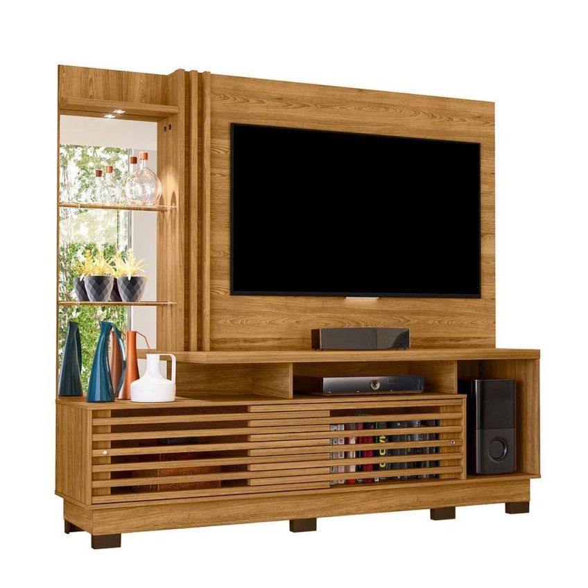 Home Theater Frizz Plus Para TV Até 60" 200cm MDP Com Espelho E LED Madetec Móveis - imagem 3